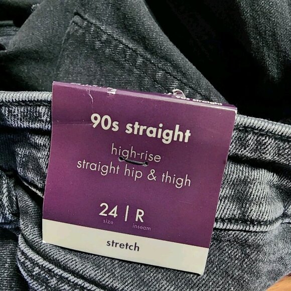 NWT NEW AVA & VIV Black High Rise 90s Straight Jeans Womens Plus Size 24 - Picture 8 of 9